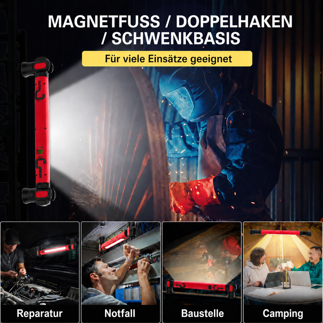 WorkLite Pro – Multifunktionslampe – Powerbank