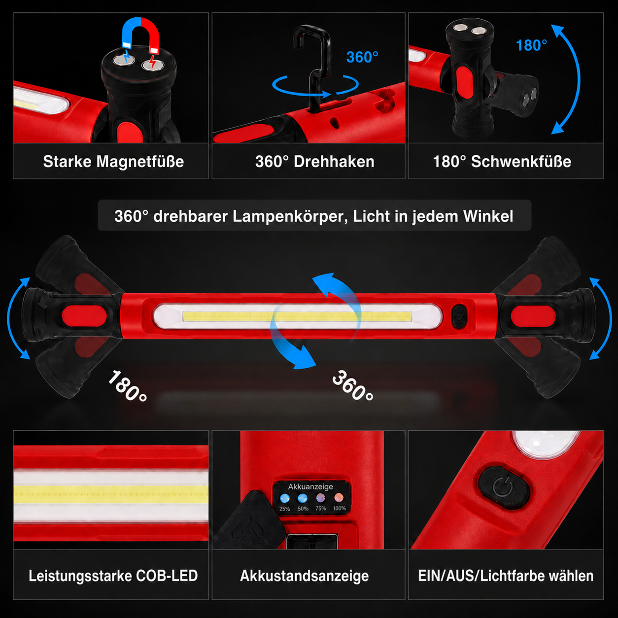 WorkLite Pro – Multifunktionslampe – Powerbank